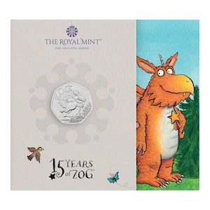 2025 Zog from The Gruffalo Gift UK: munt van 50 pence in verzegelde verpakking: muntverpakking