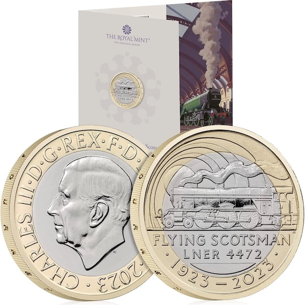 2023 Flying Scotsman UK 2 Pound Coin in Royal Mint Sealed Pack