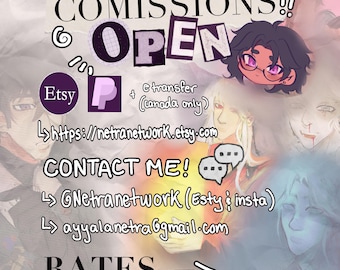 Stylized Art Commission: Anime, Cartoon, OCs and More!! (Digital File)