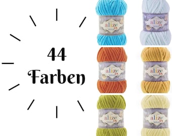 Alize Velluto Wolle Garn Chenille velvety fluffy samtig flauschig kuschelig Baby 44 Farben Amigurumi cuddly baby