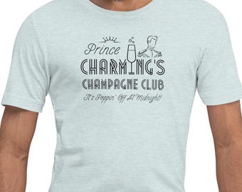 Club de champán del Príncipe Azul, camiseta unisex, camiseta del Príncipe Azul, camiseta del Príncipe Azul, camiseta de Cenicienta, camiseta del Reino Mágico