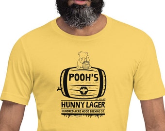 Pooh's Hunny Lager, camisa do Ursinho Pooh, camisa de férias combinando, camiseta unissex, camiseta do Ursinho Pooh, camisa Pooh, camiseta Pooh