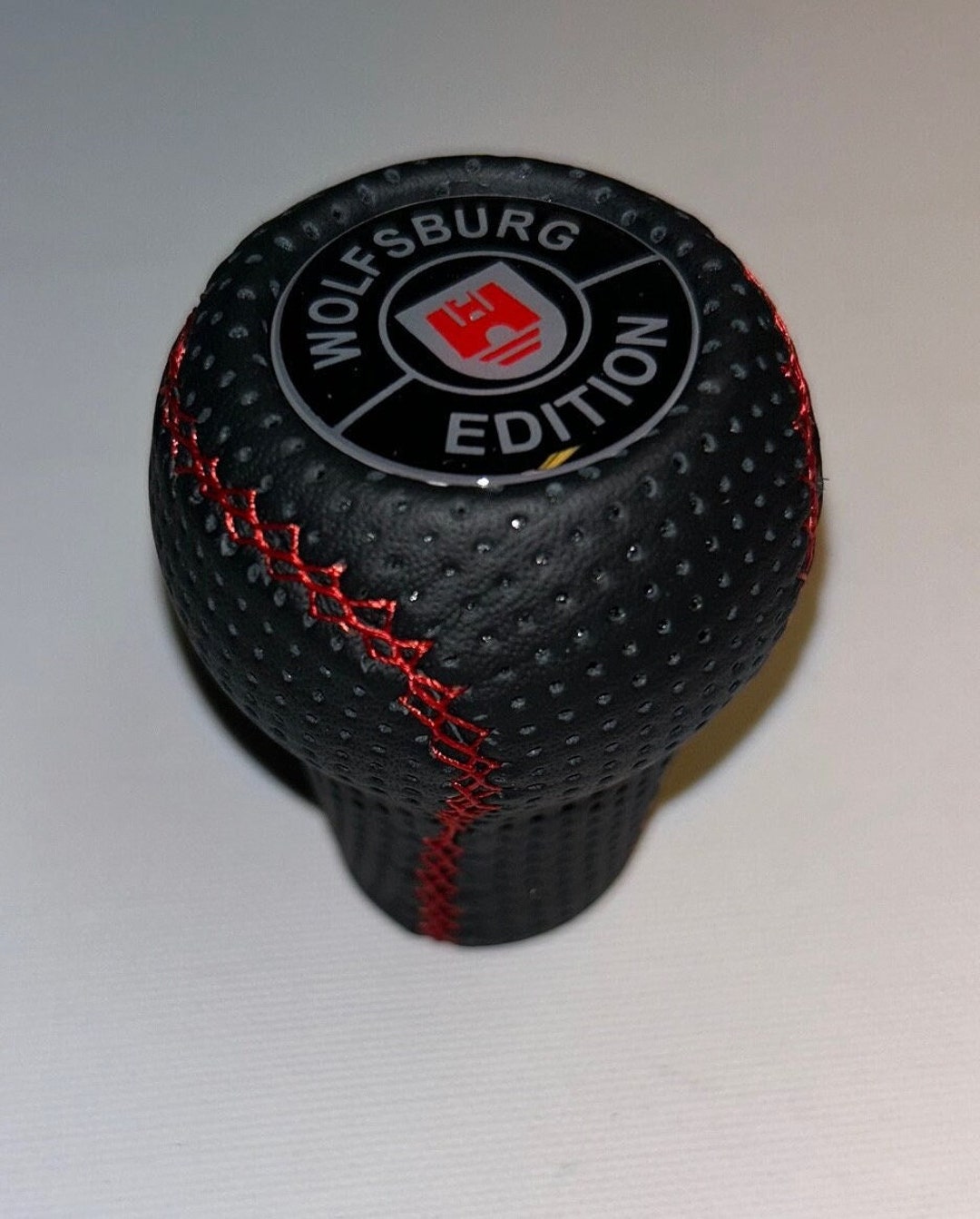 Custom Black Leather 5-Speed Shift Knob For VW Rabbit, Jetta, Passat, Cabriolet, Corrado – M12x1.5 Thread