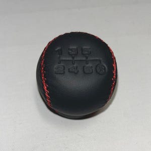 Manual Gear Shift Knob Fit For Subaru WRX 6 speed, Black with red stitching