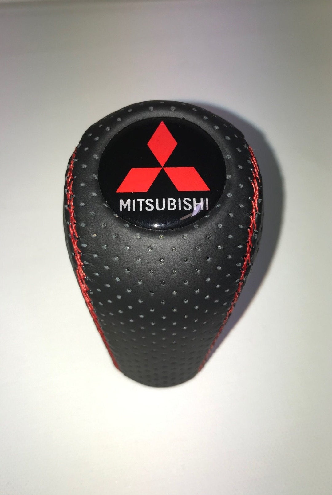 Mitsubishi Gear Shift Knob Evo Ralliart 5 Speed Red Stitches M10X1.25