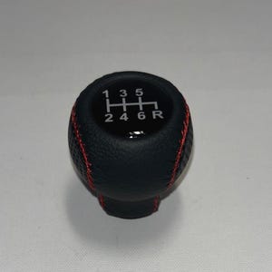 Manual Gear Shift Knob Fit For Subaru WRX 6 speed, Black with red stitching