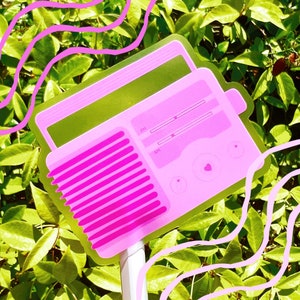 Pink radio transparent sticker, cute stickers, for laptop, for hydroflask, decals, custom, barbie stickers, y2k, for car, decal, sheet, pack