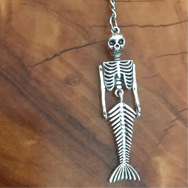 Mermaid Skeleton Goth Keychain