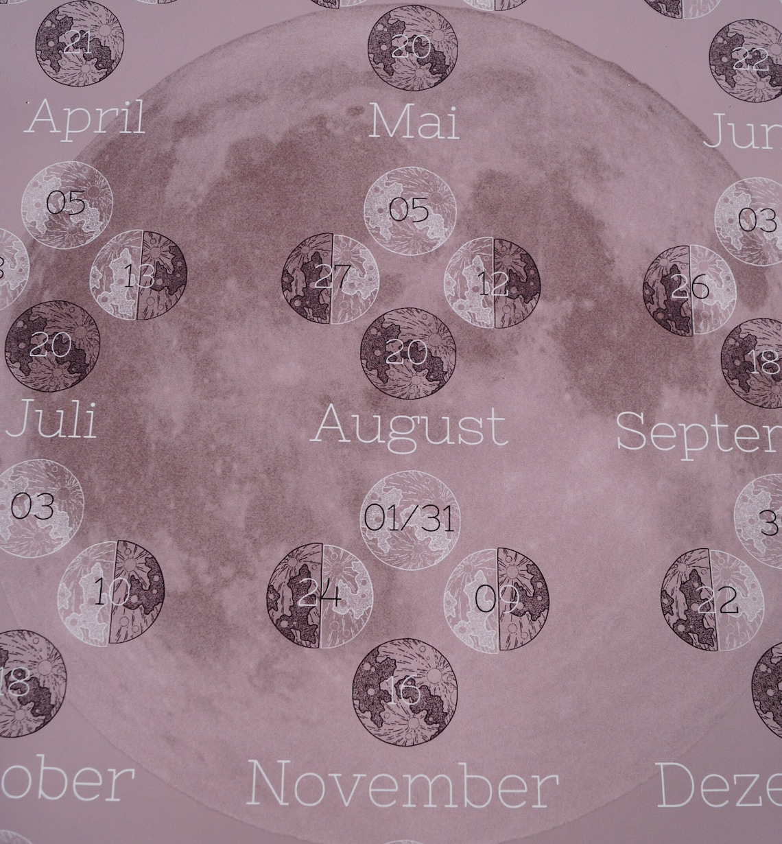 Lunar Calendar 2023 A2 Moon Phases Astrology Wall Calendar | Etsy UK