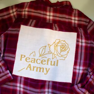 Siebdruck Friedliche Armee Flanell
