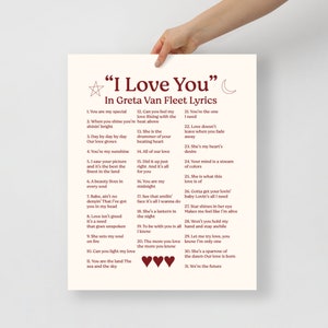 Red I Love You In Greta Van Fleet Lyrics Poster