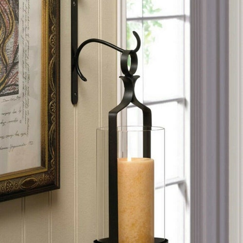 Hanging Hurricane Glass Wall Sconce Etsy