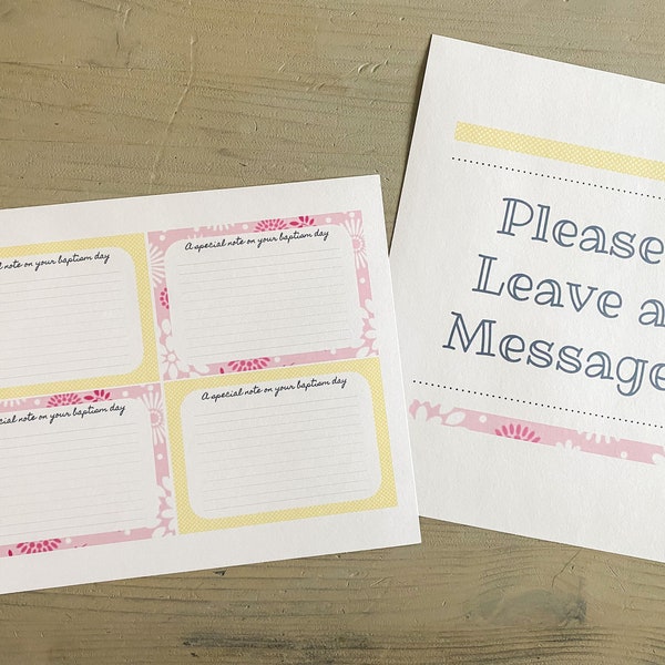 PRINTABLE Baptism Note Cards, Baptism Testimony Message Notes, Baptism Gift, Girl LDS Baptism Cards Printable