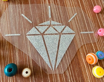 Bügelbild Diamant | Applikation Edelstein | DIY | Geburtstags T-Shirt | Glitzerbild Flock zum Aufbügeln | | Aufbügelbar | Geschenk Kind
