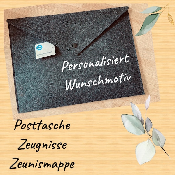 Postmappe | Sammelmappe | Dokumententasche | Geschenk Einschulung | Filztasche | Zeugnismappe | Notentasche Filzmappe Lehrermappe | DIN A4