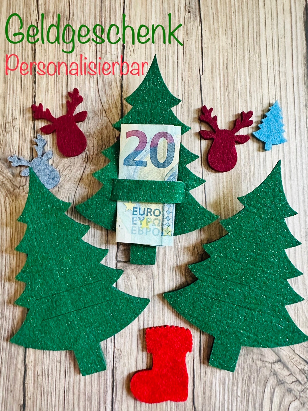 Geldgeschenk Weihnachten Weihnachtsbaum Filz Rohling Geld Etsy.de