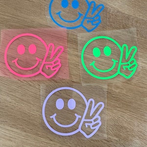 Bügelbild Smily | Applikation Peace | Glitzer | Geburtstags T-Shirt | Glitzerbild Flock zum Aufbügeln | | Aufbügelbar | Geschenk Kind