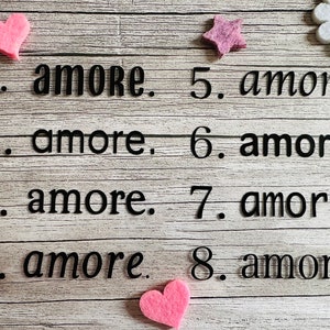 Bügelbild amore | amore. zum aufbügeln | verschiedene Farben und Größen | Aufbügler AMORE | warm transfer | aufbügelbar | T-Shirt Design