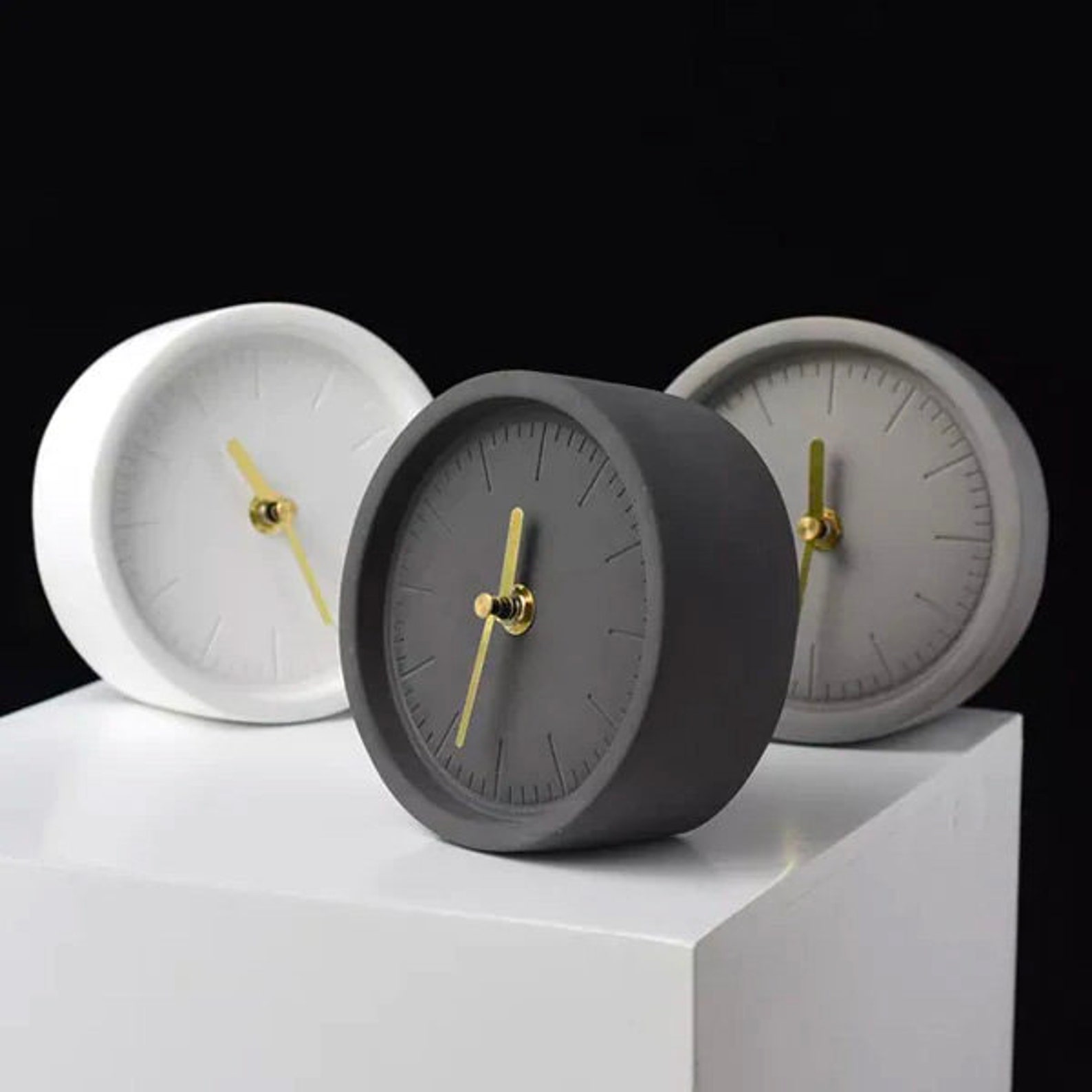 Concrete Desk Clock, Nightstand Clock, Creative Clock, Bedside Clock