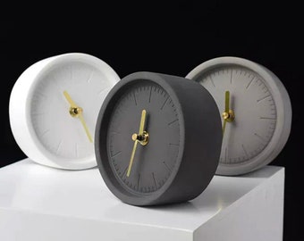 Concrete Desk Clock, Nightstand Clock, Creative Clock, Bedside Clock, Unique Desk Clock