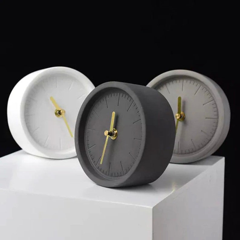Concrete Desk Clock, Nightstand Clock, Creative Clock, Bedside Clock