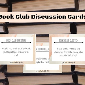 Book Club Discussion Questions, Book Club Cards image 1