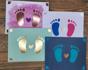 Baby Feet Card, Baby Shower Card, New Baby Card