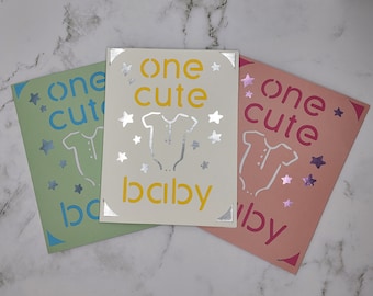 One Cute Baby Card, Baby Shower Card, New Baby Card
