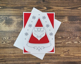 Triangle Santa, Greeting Card