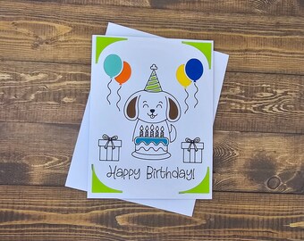 Birthday Puppy, Kids Birthday Card, Birthday Card