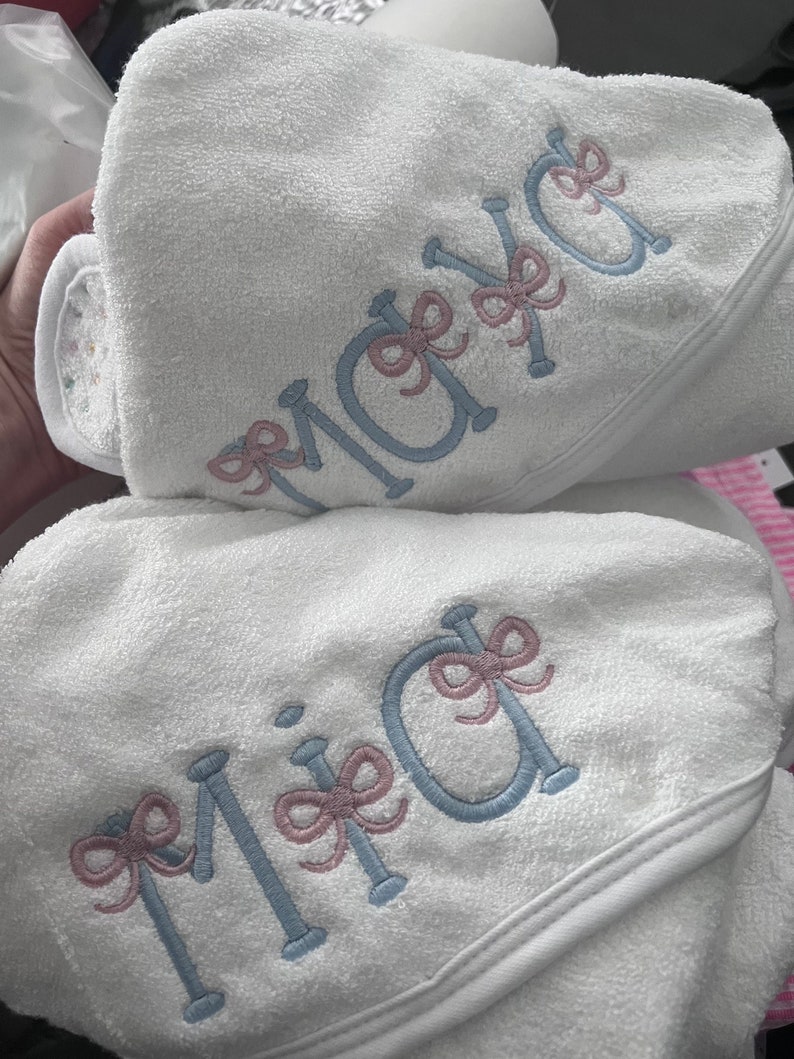 Baby Towel Blue Bow main image 0