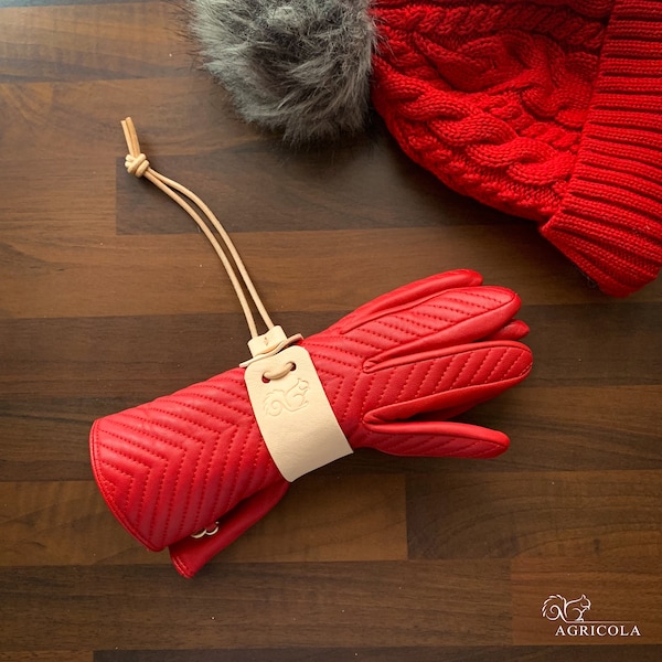 Sangles de gants en cuir teintées à la main artisanales personnalisées / Porte-gants / Cadeau / Anniversaire / Noël