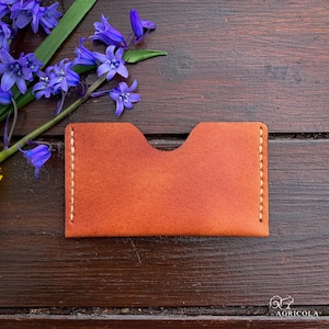 Porte-cartes de visite personnalisé en cuir fin / Organiseur en cuir / Pochette en cuir / Cadeau pour la fête des Pères / Cadeau de Noël