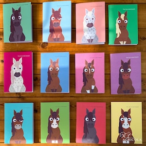 Seltene Rasse Pferd und Pony Grußkarten / Pferdekarten / Pony Karten / Geburtstagskarten / Danke Lehrer