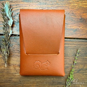 Porte-cartes en cuir / Organiseur en cuir / Pochette en cuir / Cadeau pour la fête des Mères / Cadeau pour la fête des Pères / Portefeuille en cuir écureuil