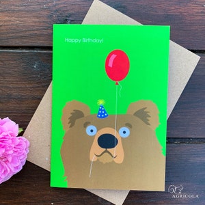 Happy Birthday Bär Grußkarte / Geburtstagskarte