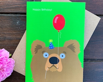 Old English Co. Happy Birthday Card For Mum Or Dad From Three Young Children - Cute Bear Cub Card 'From Your Little Bear Cubs' - Blank Inside Envelope