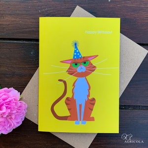 Ginger Cat Birthday Card / Greetings Card / Happy Birthday