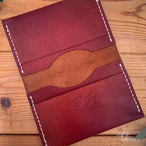 Personalisierte Kalbsleder Bifold Brieftasche / Leder Organizer / Ledertasche / Vatertagsgeschenk / Braune Brieftasche / Schwarze Brieftasche