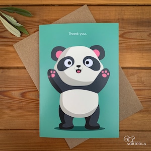 Carte de remerciement Panda / Cartes de remerciement / Merci professeur / Carte drôle / Carte pour elle / Carte pour lui