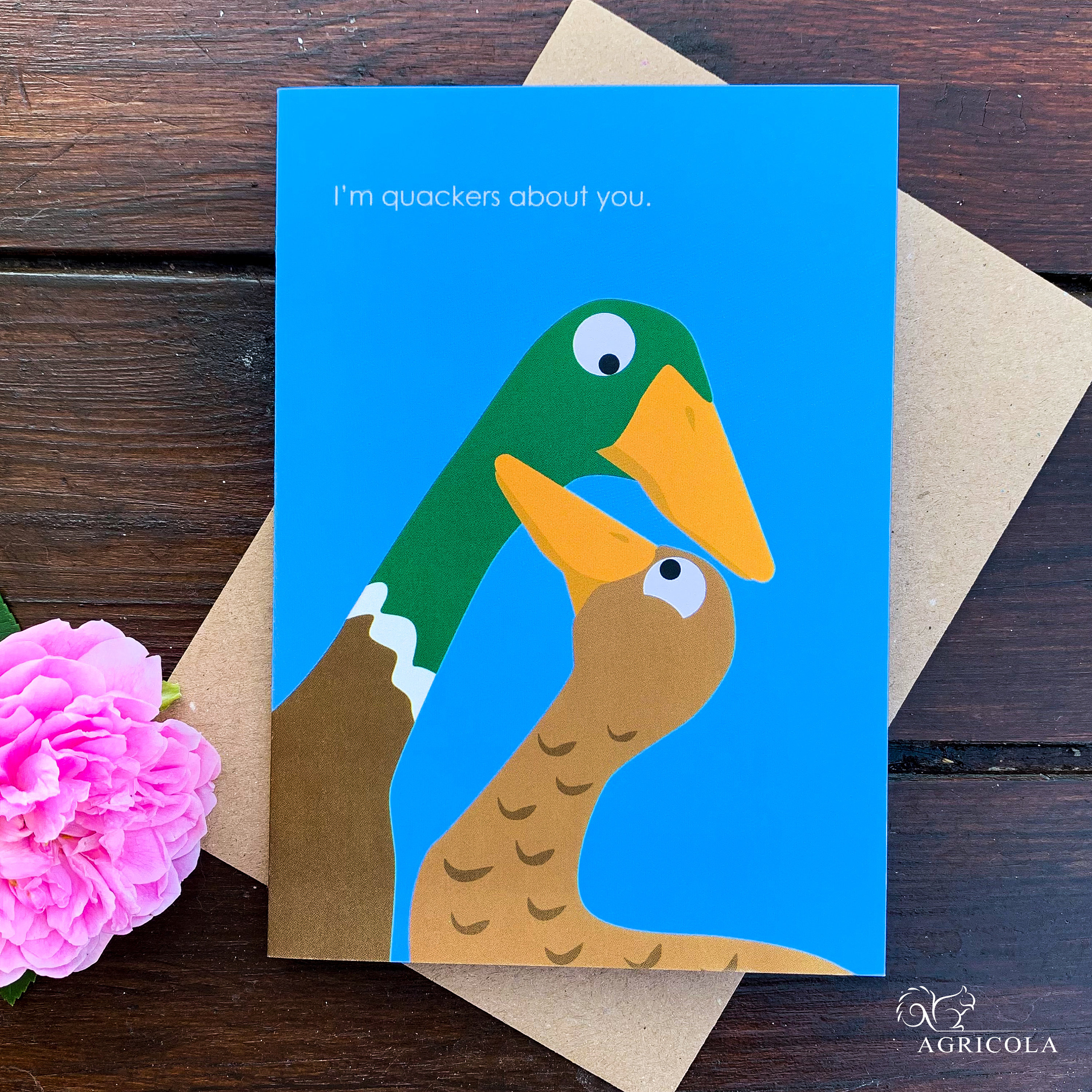 Tarjeta "I'm Quackers About You": Tarjeta De Felicitación "Pato Love" - España
