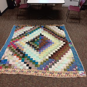 rainbow floral patchwork quilt