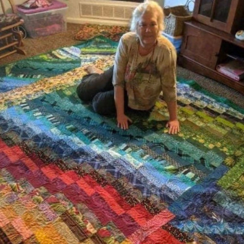 虹の花柄パッチワークキルト - Etsy 日本