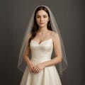 Elegant Pencil Edge Wedding Veil – 1 Tier Soft Tulle Bridal Veil in 11 Lengths – Ivory or White Blusher, Fingertip, Chapel, Cathedral Veil