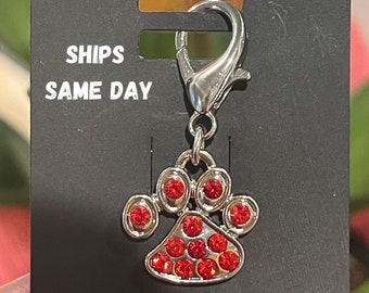 Red Collar Charm, Pet Charm, Bling, Jewelry cute paw charms cat