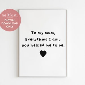 Geschenk für Muttertag Wandkunst, Familie Zitat Wandkunst, Familie Mutter Digital Druck, Mama Geschenk, Muttertagsgeschenk, Zitat druckbare