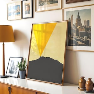 Arte mural iluminado de la Roca del León de Hong Kong, impresiones digitales de la Roca del León de Hong Kong, decoración minimalista para salas de estar en Hong Kong