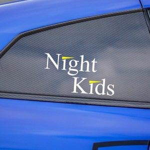 Night Kids Initial D Team 11-inch JDM Vinyl Decal Sticker = Japanese Drift Car Decor