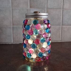 Beaded Sparkle Jar - Pink and Blue