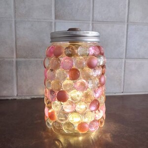 Beaded Sparkle Jar - Blushing Rose